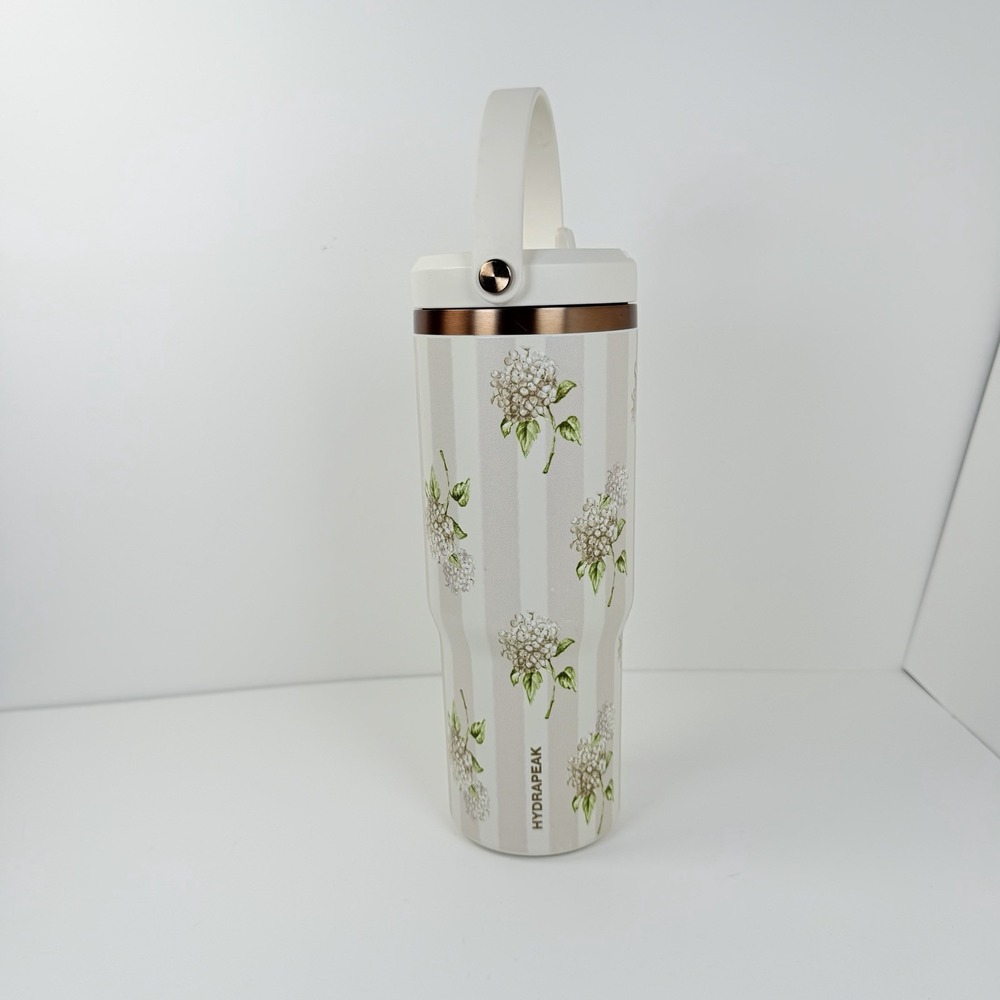 Hydrapeak Artisan Collection Floral Water Bottle With Handle 30 Oz Stainless